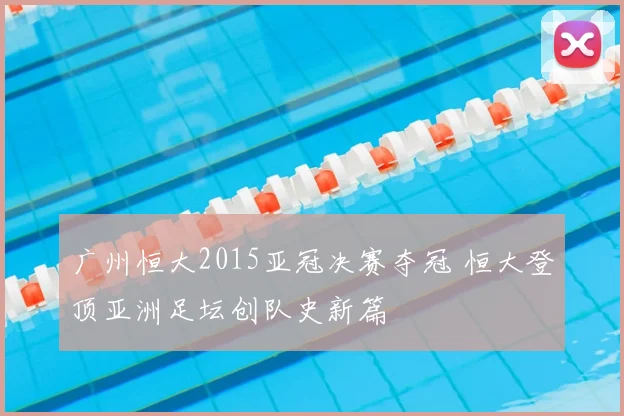 广州恒大2015亚冠决赛夺冠 恒大登顶亚洲足坛创队史新篇